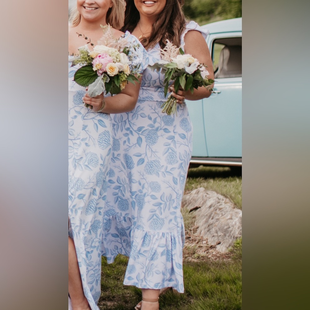 Smith & Quinn Floral Blue and White Bridesmaid Dress